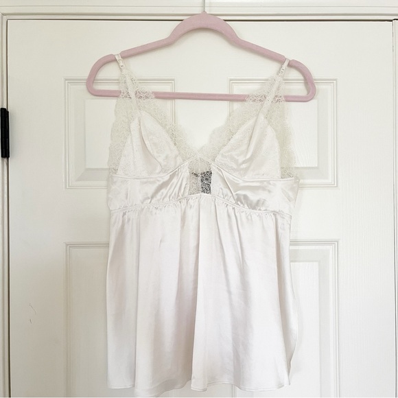 Victorias Secret White Lace Trim Camisole babydoll large - Picture 3 of 9